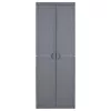 Szürke PP rattan kerti tárolószekrény 65 x 45 x 172 cm