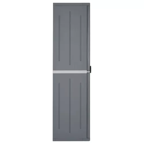 Szürke PP rattan kerti tárolószekrény 65 x 45 x 172 cm