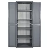 Szürke PP rattan kerti tárolószekrény 65 x 45 x 172 cm