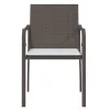2 db barna polyrattan kerti szék párnával 56 x 59 x 84 cm