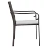 2 db barna polyrattan kerti szék párnával 56 x 59 x 84 cm