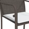 2 db barna polyrattan kerti szék párnával 56 x 59 x 84 cm