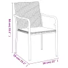 2 db barna polyrattan kerti szék párnával 56 x 59 x 84 cm