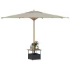 Fekete polyrattan kerti asztal napernyőlyukkal 55x55x46,5 cm