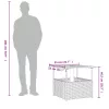 Fekete polyrattan kerti asztal napernyőlyukkal 55x55x46,5 cm