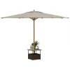 Barna polyrattan kerti asztal napernyőlyukkal 55x55x46,5 cm