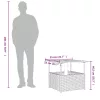 Barna polyrattan kerti asztal napernyőlyukkal 55x55x46,5 cm