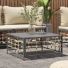 Antracitszürke polyrattan kerti asztal 70 x 70 x 34 cm