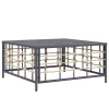 Antracitszürke polyrattan kerti asztal 70 x 70 x 34 cm