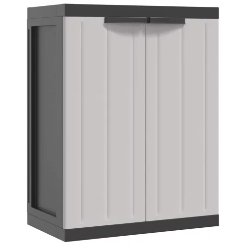 Szürke és fekete PP kültéri tárolószekrény 65 x 37 x 85 cm