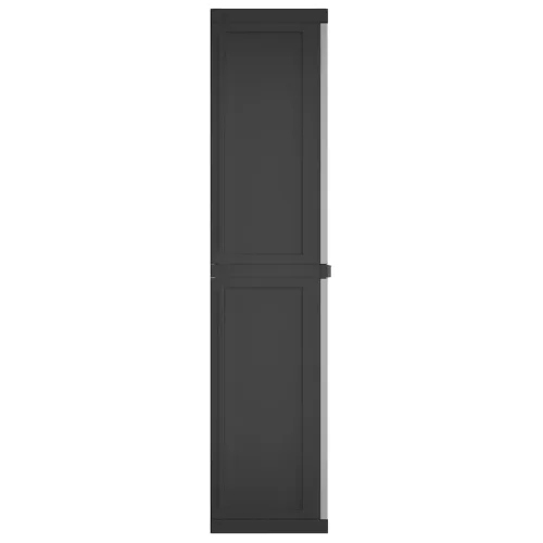 Szürke és fekete PP kültéri tárolószekrény 65 x 37 x 165 cm