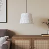 Fehér fonott mennyezeti lámpaernyő Ø30 x 20 cm