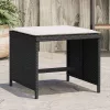 4 db fekete polyrattan kerti szék párnával 41 x 41 x 36 cm