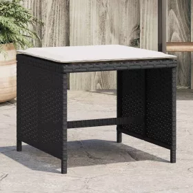   4 db fekete polyrattan kerti szék párnával 41 x 41 x 36 cm