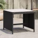 4 db fekete polyrattan kerti szék párnával 41 x 41 x 36 cm