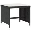 4 db fekete polyrattan kerti szék párnával 41 x 41 x 36 cm