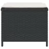 4 db fekete polyrattan kerti szék párnával 41 x 41 x 36 cm