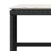 4 db fekete polyrattan kerti szék párnával 41 x 41 x 36 cm