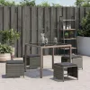 4 db szürke polyrattan kerti szék párnával 41 x 41 x 36 cm