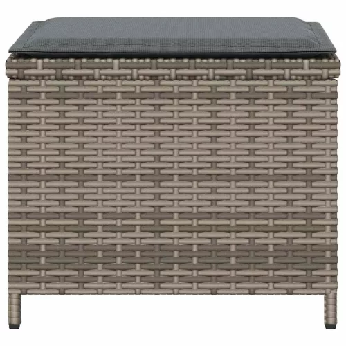 4 db szürke polyrattan kerti szék párnával 41 x 41 x 36 cm