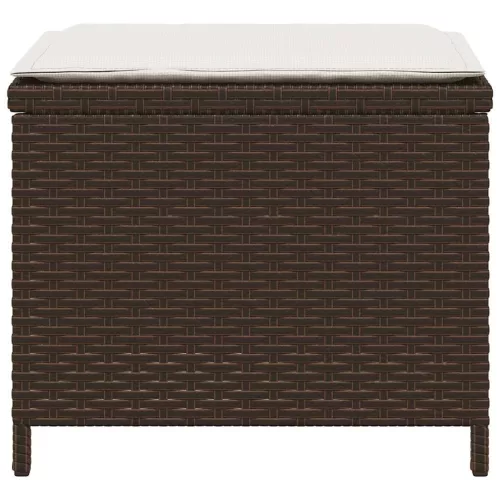 4 db barna polyrattan kerti szék párnával 41 x 41 x 36 cm