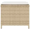 4 db bézs polyrattan kerti szék párnával 41 x 41 x 36 cm
