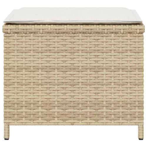 4 db bézs polyrattan kerti szék párnával 41 x 41 x 36 cm
