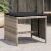 4db világosszürke polyrattan kerti szék párnával 41 x 41 x 36cm