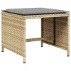 4 db vegyes bézs polyrattan kerti szék párnával 41 x 41 x 36 cm