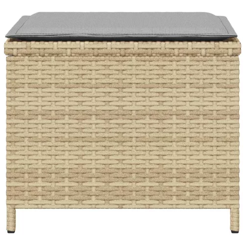 4 db vegyes bézs polyrattan kerti szék párnával 41 x 41 x 36 cm