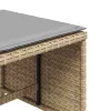 4 db vegyes bézs polyrattan kerti szék párnával 41 x 41 x 36 cm