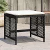 4 db fekete polyrattan kerti szék párnával 41 x 41 x 36 cm