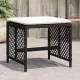 4 db fekete polyrattan kerti szék párnával 41 x 41 x 36 cm