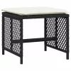 4 db fekete polyrattan kerti szék párnával 41 x 41 x 36 cm