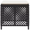 4 db fekete polyrattan kerti szék párnával 41 x 41 x 36 cm