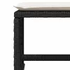 4 db fekete polyrattan kerti szék párnával 41 x 41 x 36 cm