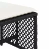 4 db fekete polyrattan kerti szék párnával 41 x 41 x 36 cm