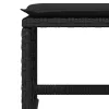 4 db fekete polyrattan kerti szék párnával 41 x 41 x 36 cm