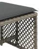 4 db szürke polyrattan kerti szék párnával 41 x 41 x 36 cm