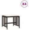 4 db barna polyrattan kerti szék párnával 41 x 41 x 36 cm