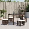 4 db barna polyrattan kerti szék párnával 41 x 41 x 36 cm