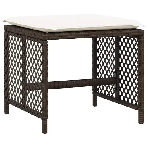 4 db barna polyrattan kerti szék párnával 41 x 41 x 36 cm