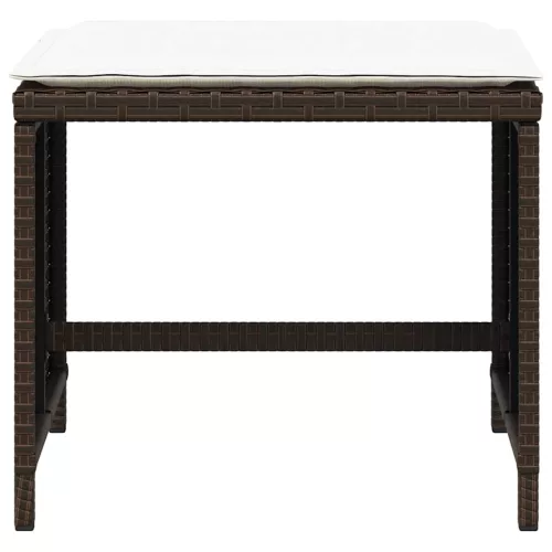 4 db barna polyrattan kerti szék párnával 41 x 41 x 36 cm