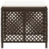 4 db barna polyrattan kerti szék párnával 41 x 41 x 36 cm