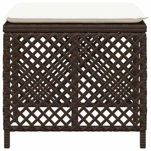 4 db barna polyrattan kerti szék párnával 41 x 41 x 36 cm