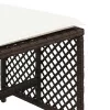 4 db barna polyrattan kerti szék párnával 41 x 41 x 36 cm