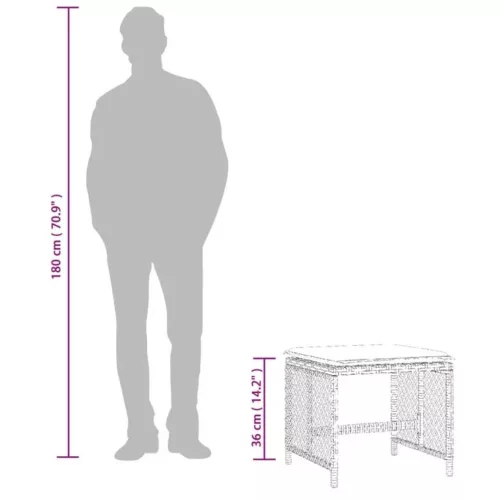 4 db barna polyrattan kerti szék párnával 41 x 41 x 36 cm
