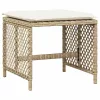 4 db bézs polyrattan kerti szék párnával 41 x 41 x 36 cm