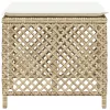 4 db bézs polyrattan kerti szék párnával 41 x 41 x 36 cm