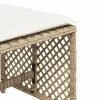4 db bézs polyrattan kerti szék párnával 41 x 41 x 36 cm